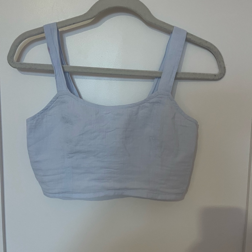 Aerie blue linen tank top